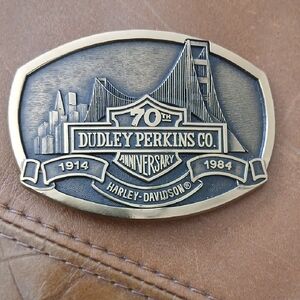 Harley-Davidson Gold Belt with Vintage Design